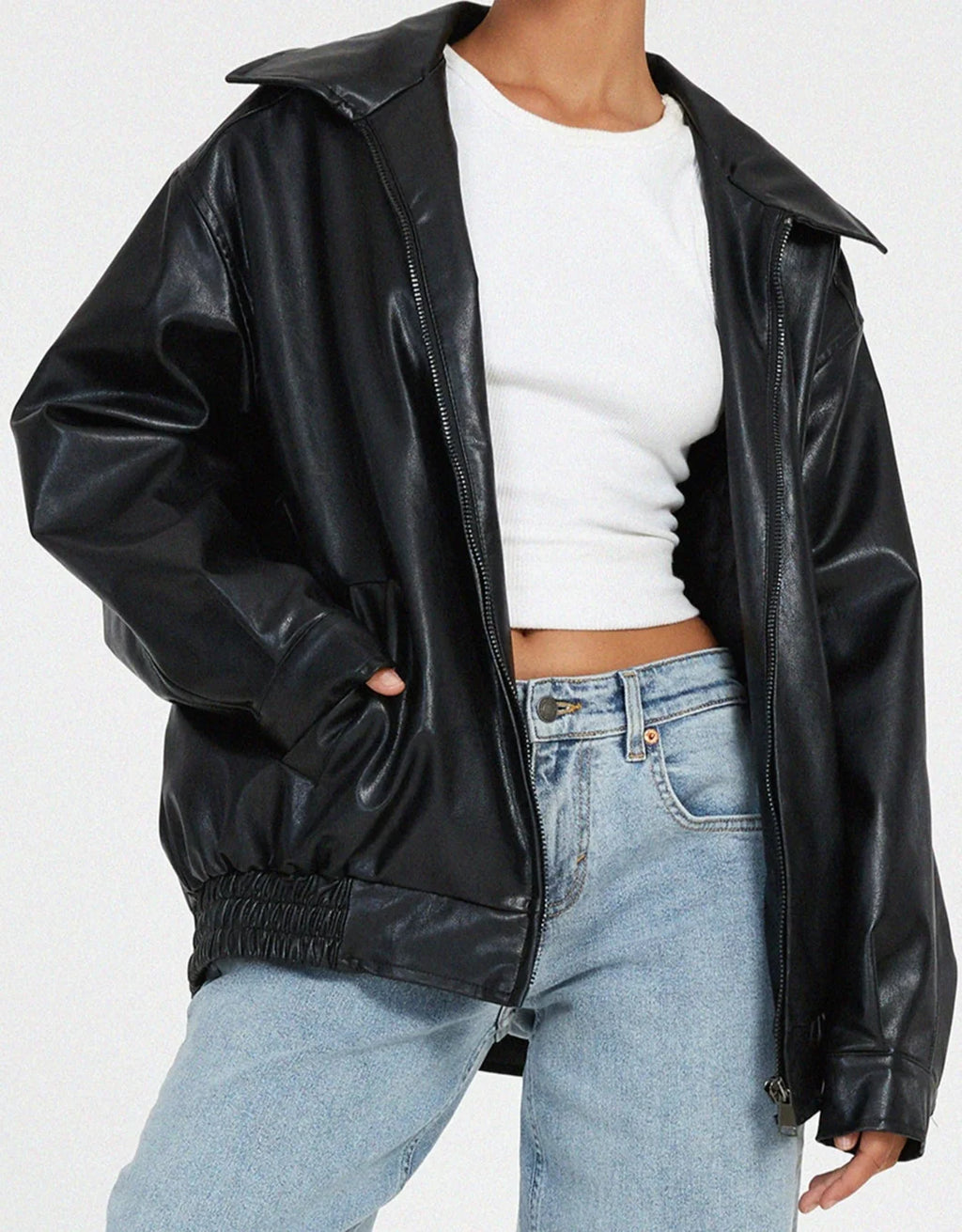 Ruby | Women’s Oversized Leather Bomber Jacket
