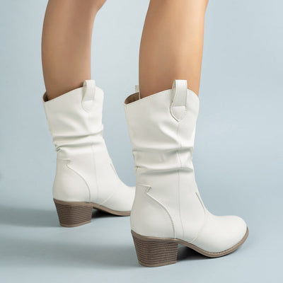 Samantha | Women's Winter Cowboy-Inspired Heeled Boots