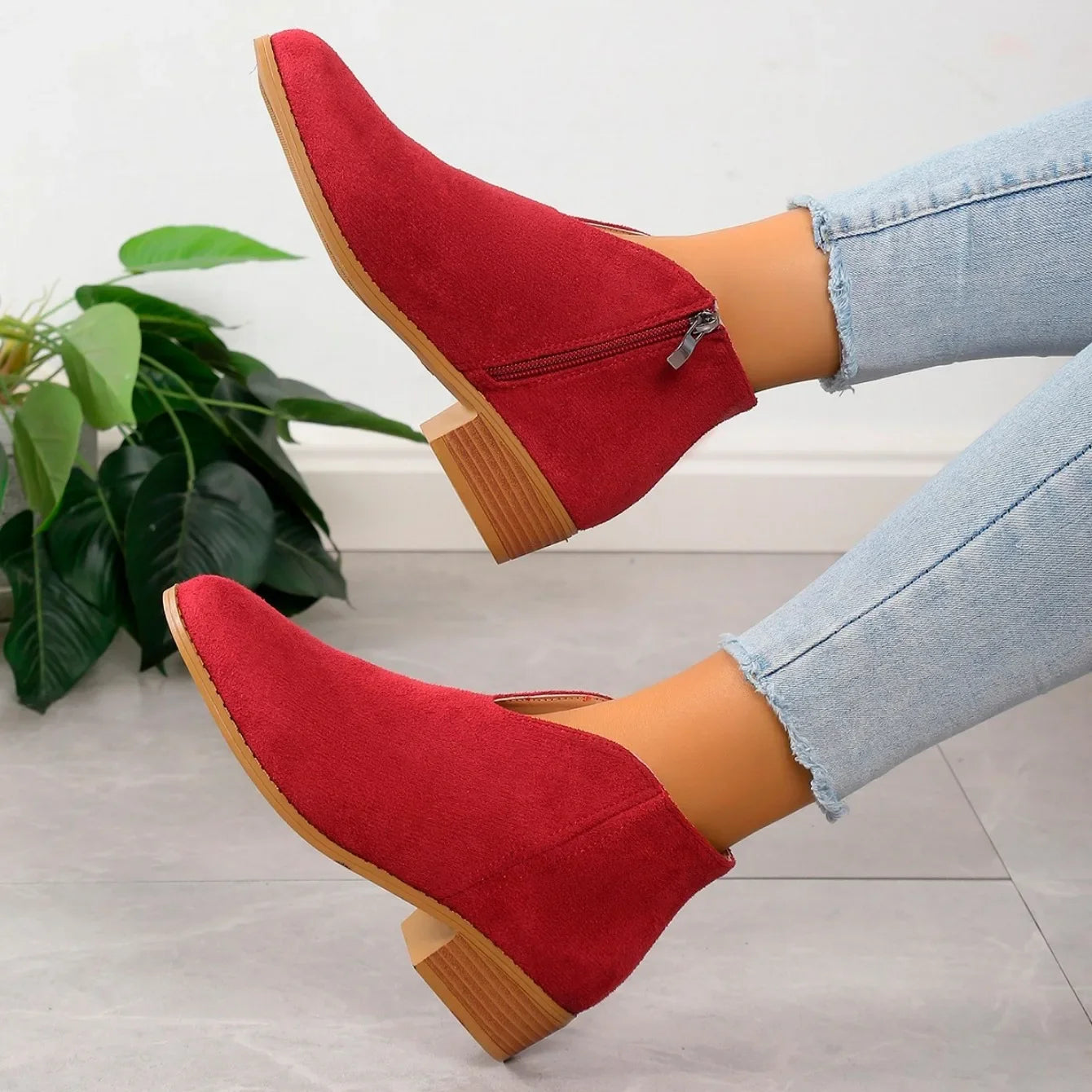 Camille | Women’s Leopard Print Ankle Boots with Zipper