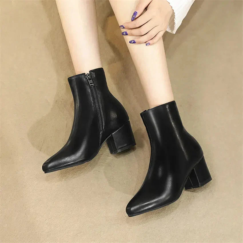Madison | Women’s Metallic Winter Zip-Up Ankle Boots