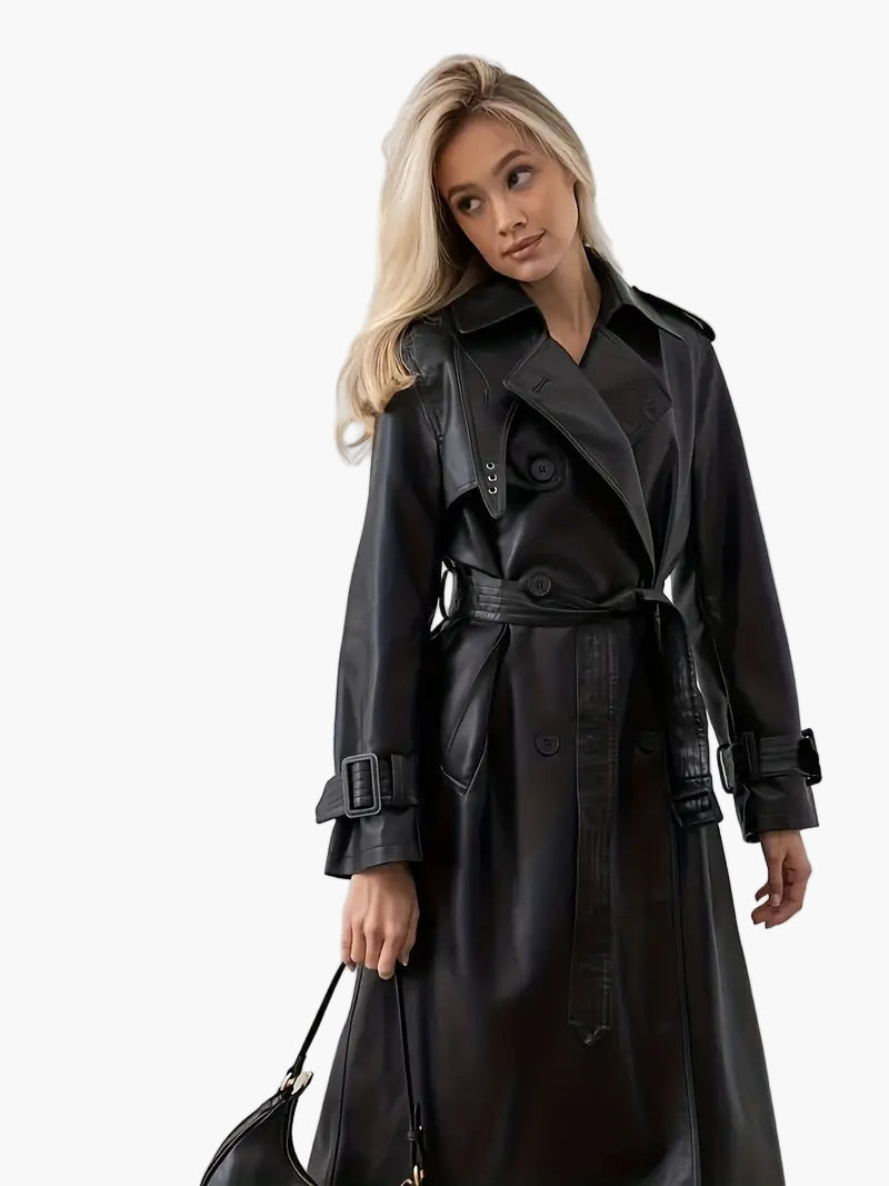 Eleanor | Women’s Long Belted Double-Breasted Trench Coat