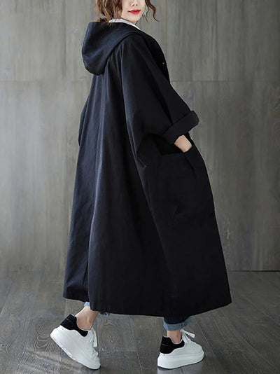 Megan | Oversized Hooded Longline Casual Coat for Women
