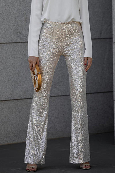 Madison | Women Partywear Flared Sequin Trousers