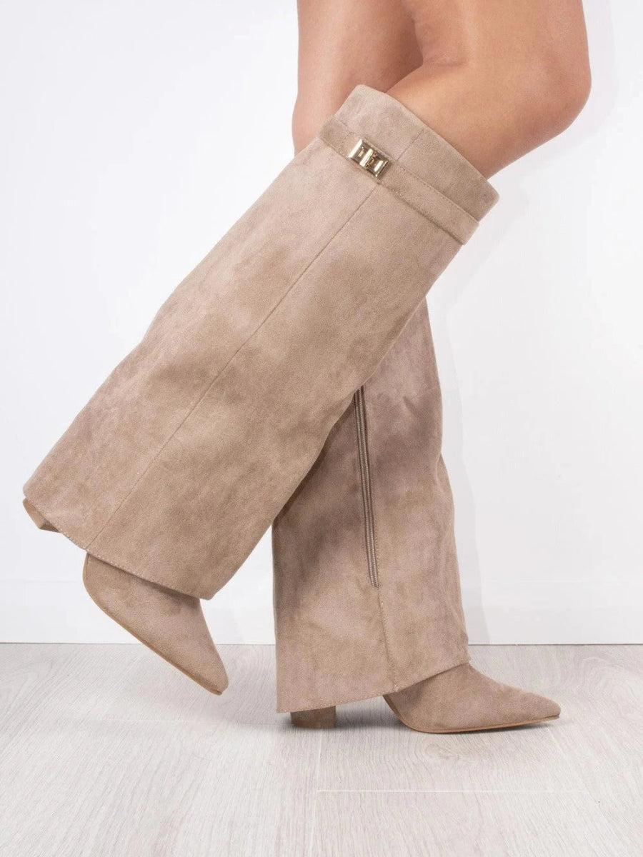 Daisy | Women's Winter Zip-Up Slouchy High Heel Boots