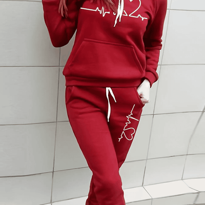 Isabella | Women’s Cozy Matching Heart Print Sweat Set