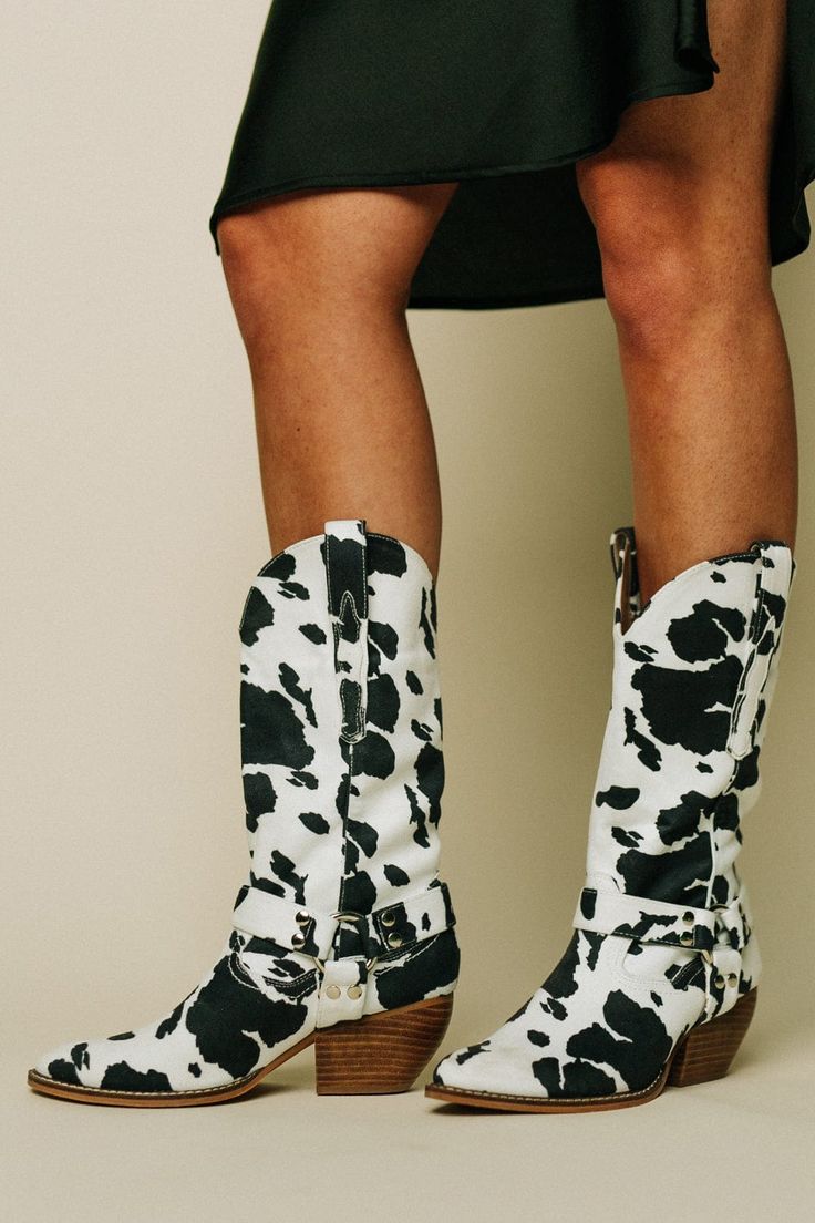 Clara | Women’s Trendy Western Boots with Belt Detail