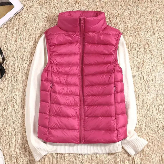 Rose | Women’s Lightweight Zip Front Puffer Vest