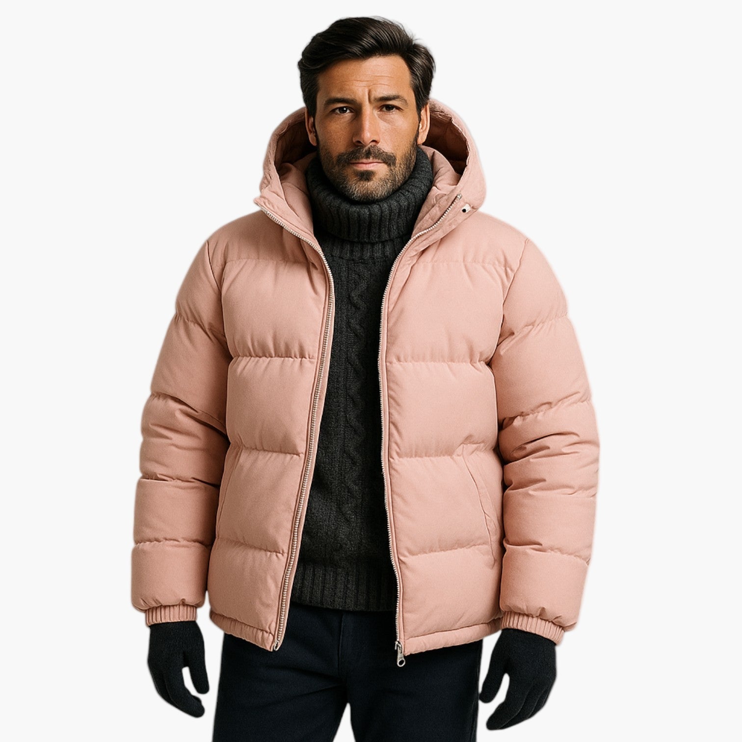 Cory | Men’s Quilted Winter Zip-Up Hooded Jacket