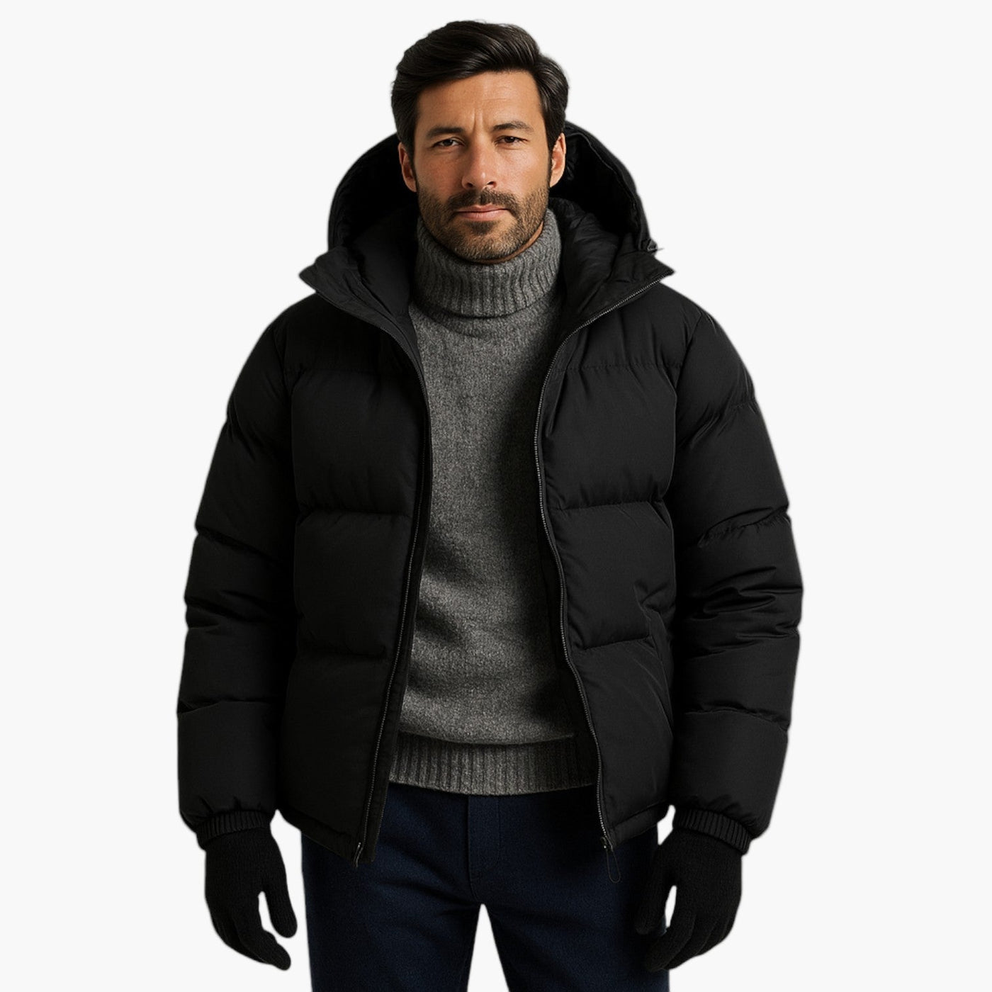Cory | Men’s Quilted Winter Zip-Up Hooded Jacket