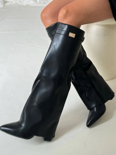 Daisy | Women's Winter Zip-Up Slouchy High Heel Boots