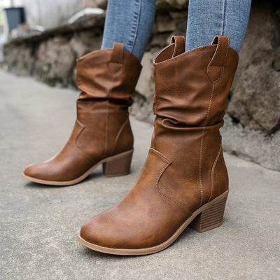 Samantha | Women's Winter Cowboy-Inspired Heeled Boots