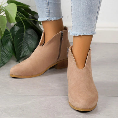 Camille | Women’s Leopard Print Ankle Boots with Zipper