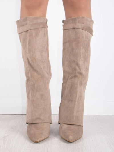 Daisy | Women's Winter Zip-Up Slouchy High Heel Boots