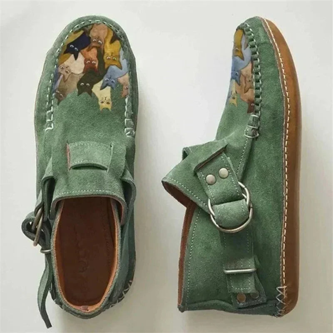 Danielle | Women’s Casual Slip-On Shoes with Cat Print