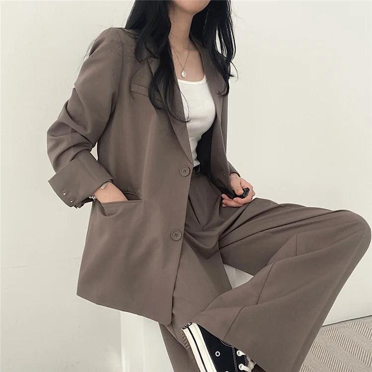 Hailey | Women’s Tailored Suit Set with Long Blazer