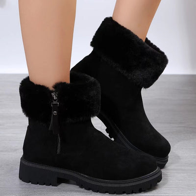 Ruby | Women's Winter Fur-Lined Zipper Boots