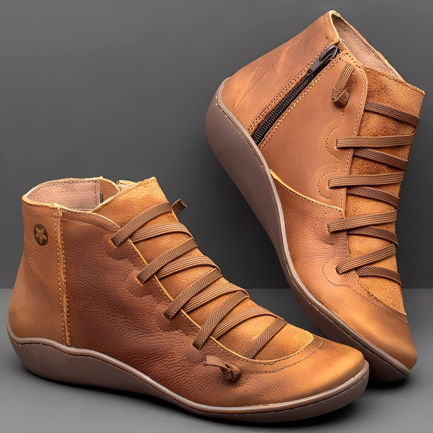 Fiona | Women’s Lace-Up Zip Ankle Boots