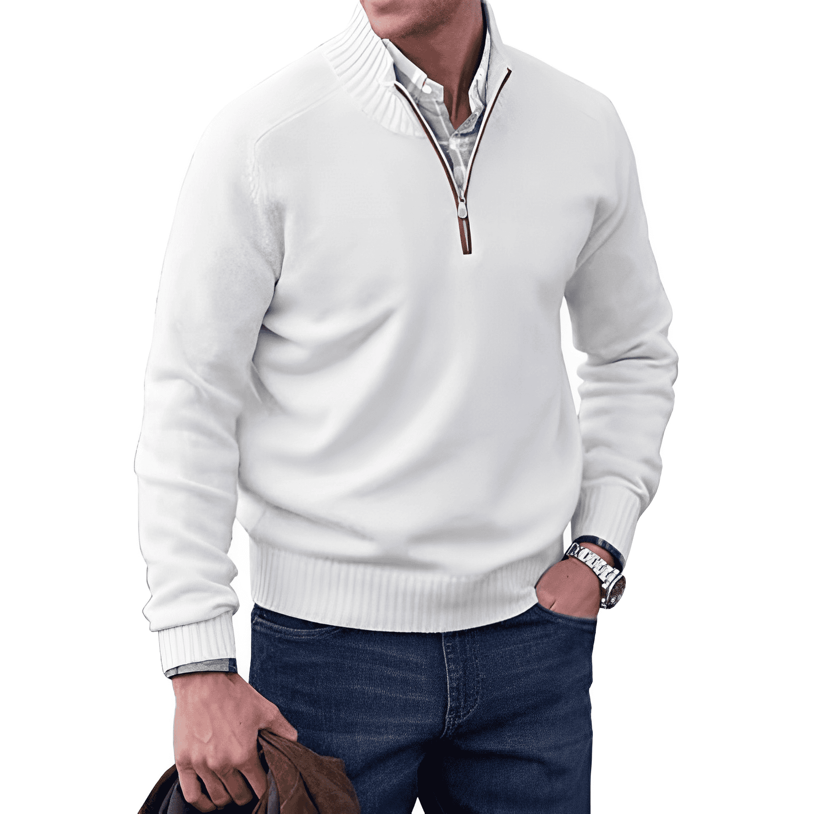 Evan | Men’s Knitted Half-Zip Pullover Jumper