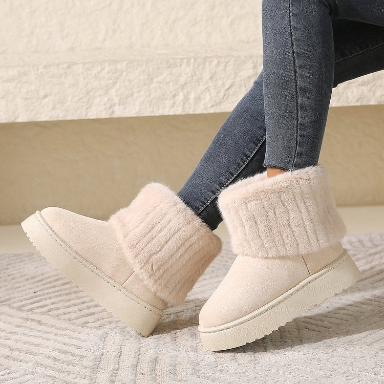 Madison | Women's Winter Fur Trim Ankle Boots