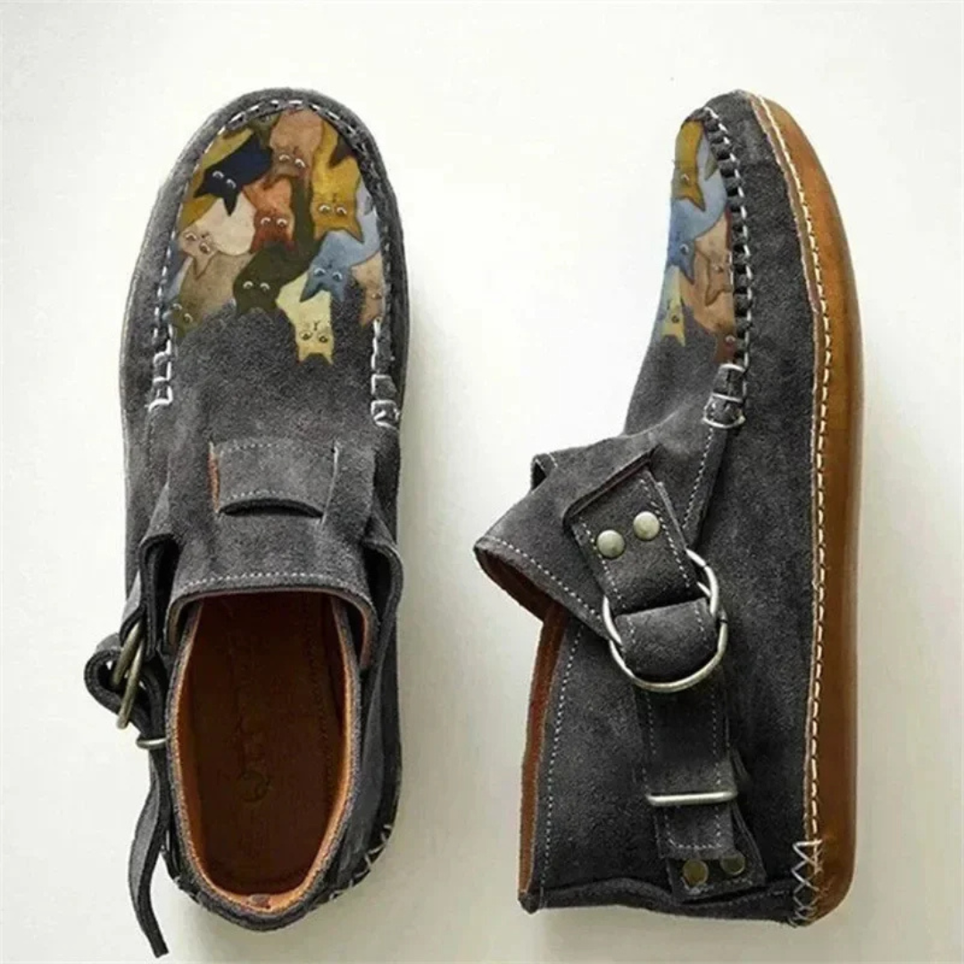 Danielle | Women’s Casual Slip-On Shoes with Cat Print