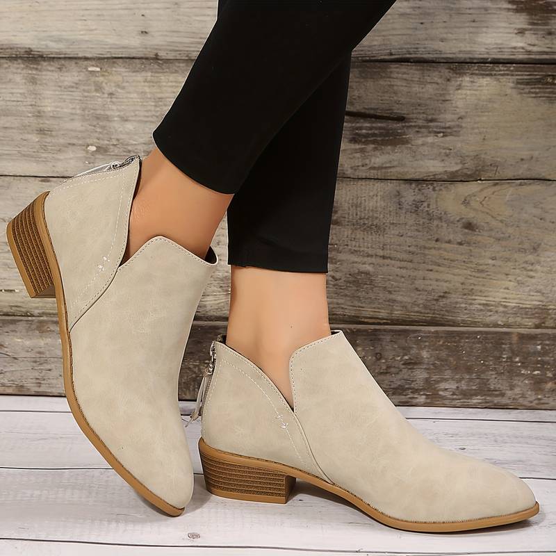 Caroline | Women’s Casual Low Heel Slip-On Boots