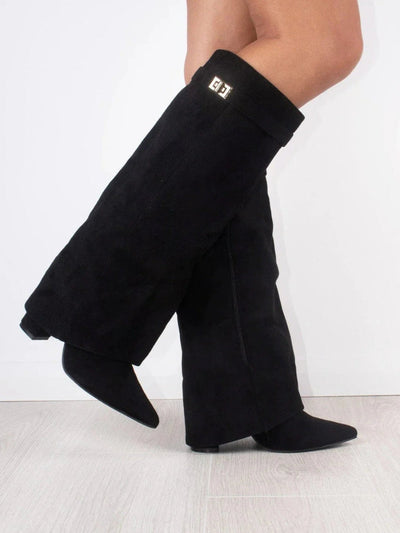 Daisy | Women's Winter Zip-Up Slouchy High Heel Boots