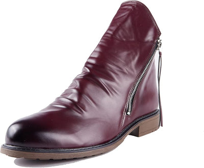 Adrian | Durable Leather Ankle Boots With Zipper For Men