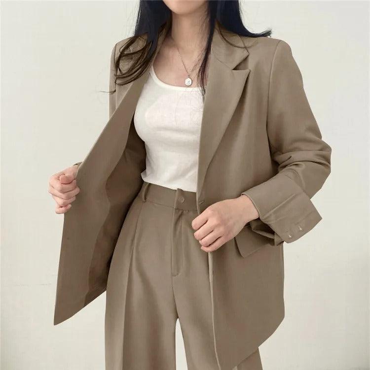 Hailey | Women’s Tailored Suit Set with Long Blazer