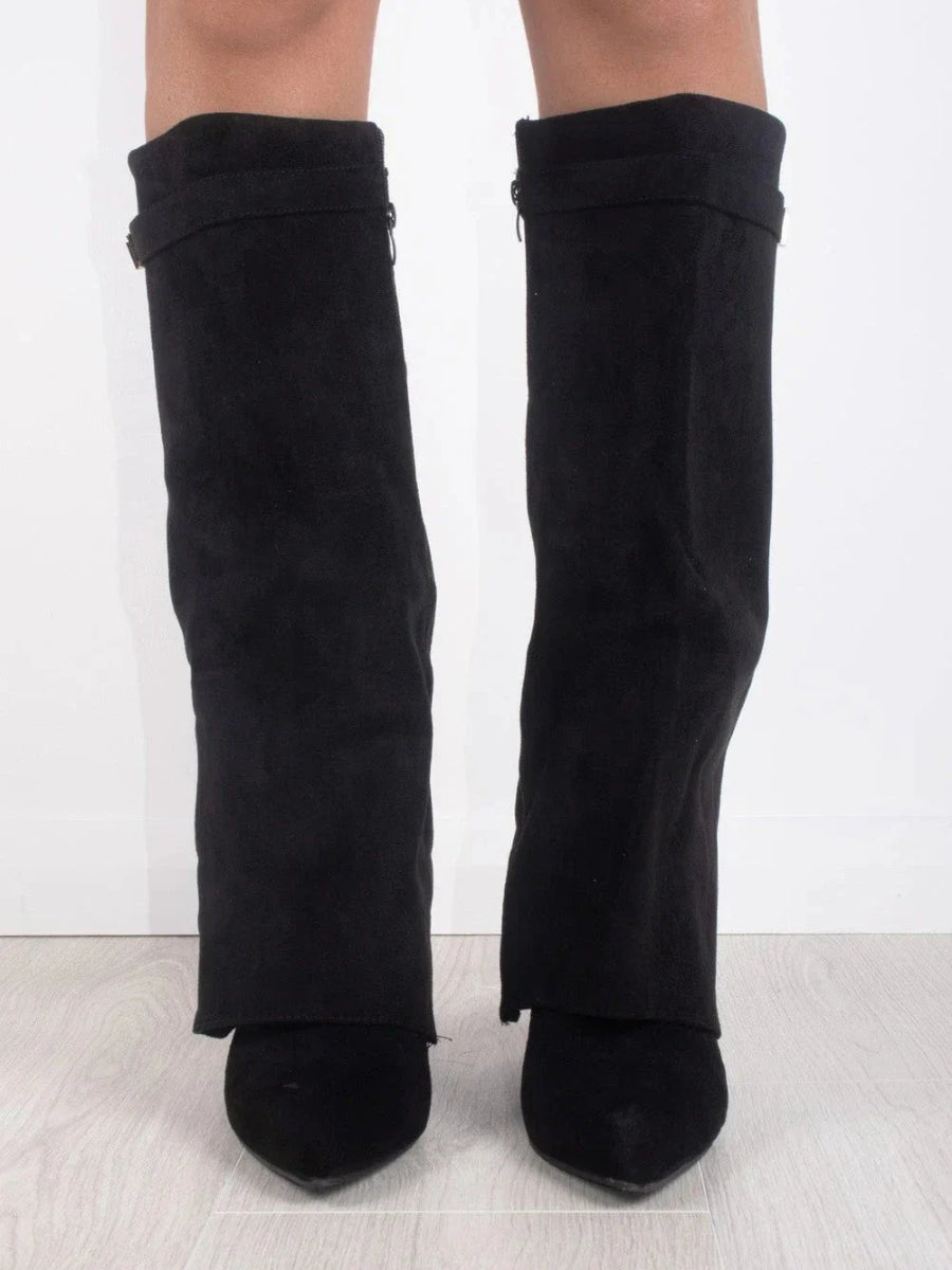 Daisy | Women's Winter Zip-Up Slouchy High Heel Boots