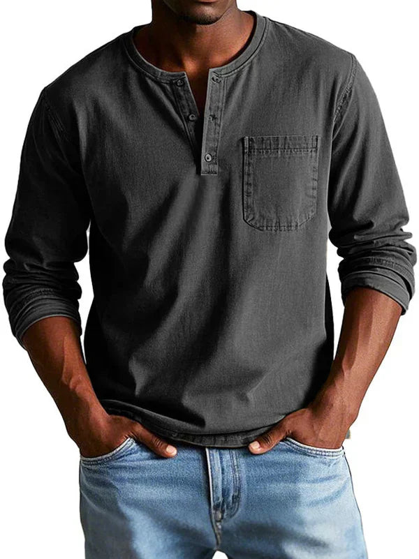 Ben | Men’s Casual Long Sleeve Henley Shirt