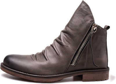 Adrian | Durable Leather Ankle Boots With Zipper For Men
