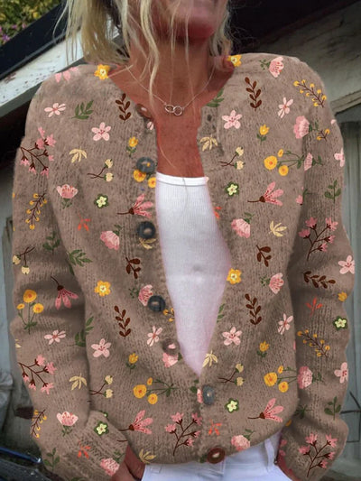 Sydney | Vintage-Inspired Floral Knit Cardigan for Women