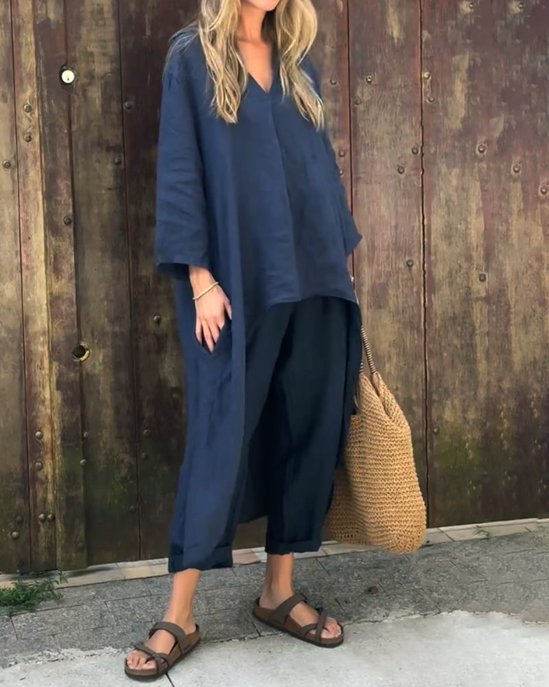 Florence | Women’s Relaxed Long Tunic and Pant Set