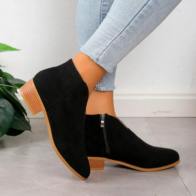 Camille | Women’s Leopard Print Ankle Boots with Zipper