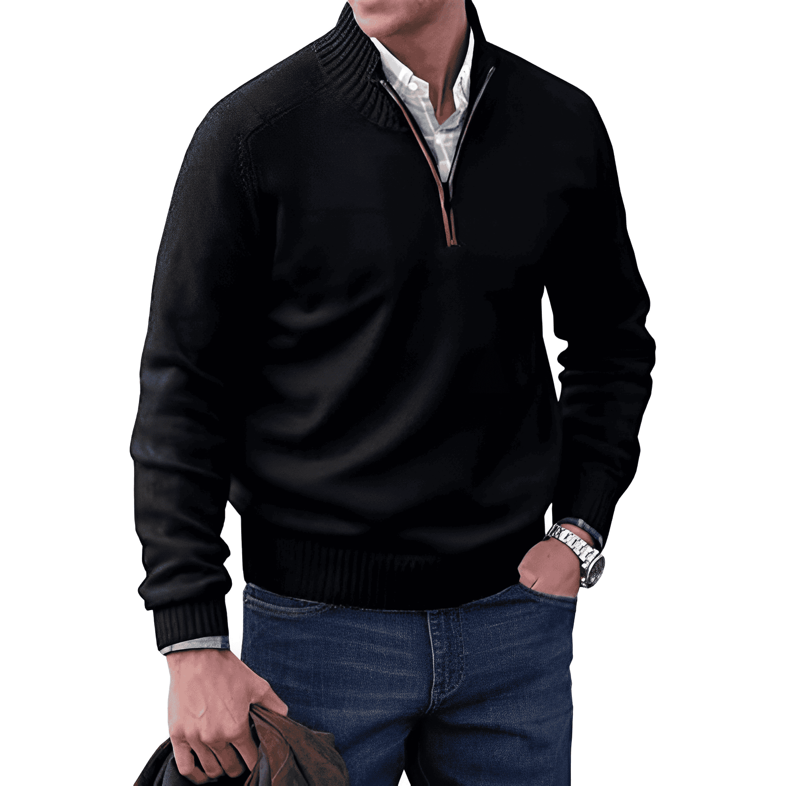 Evan | Men’s Knitted Half-Zip Pullover Jumper