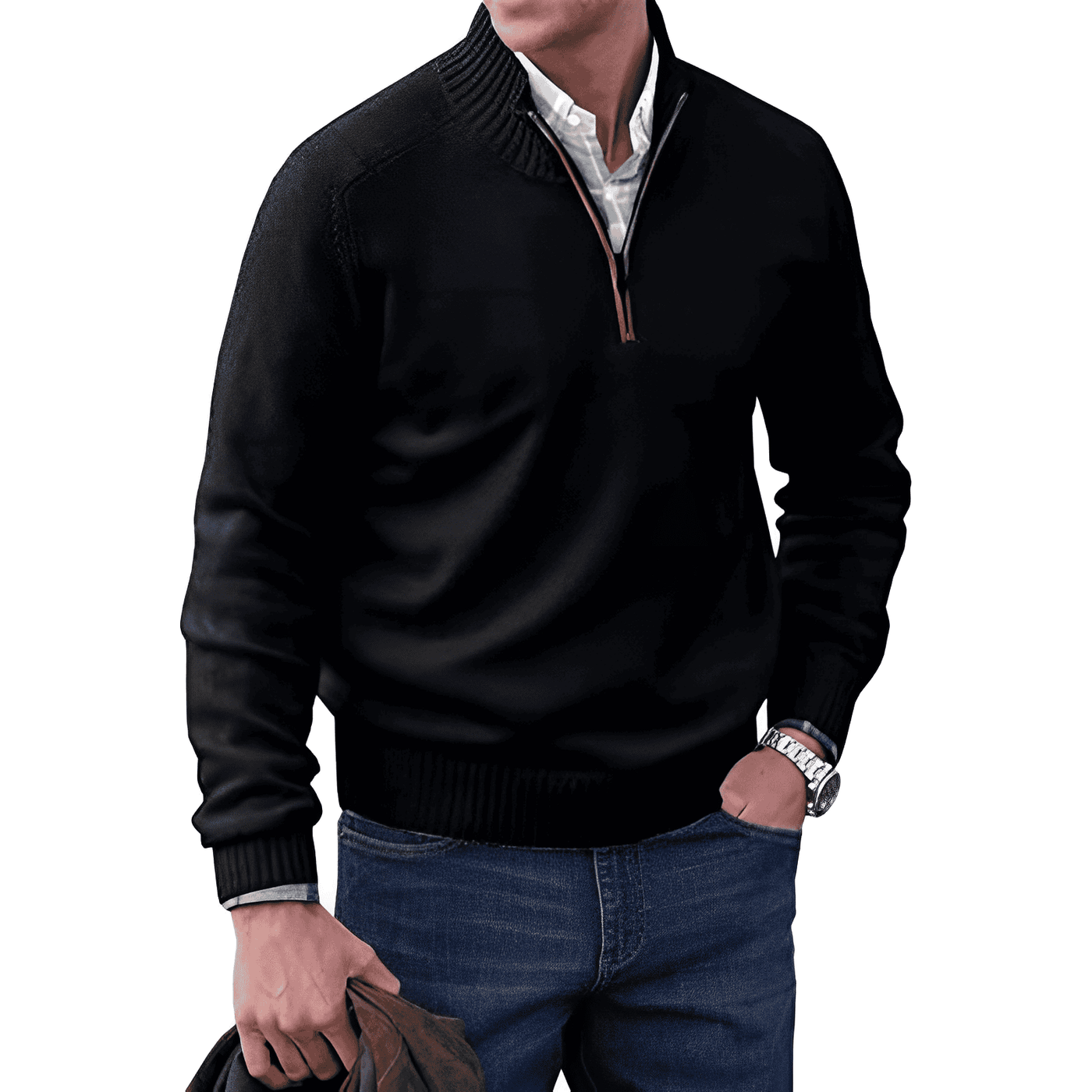 Evan | Men’s Knitted Half-Zip Pullover Jumper