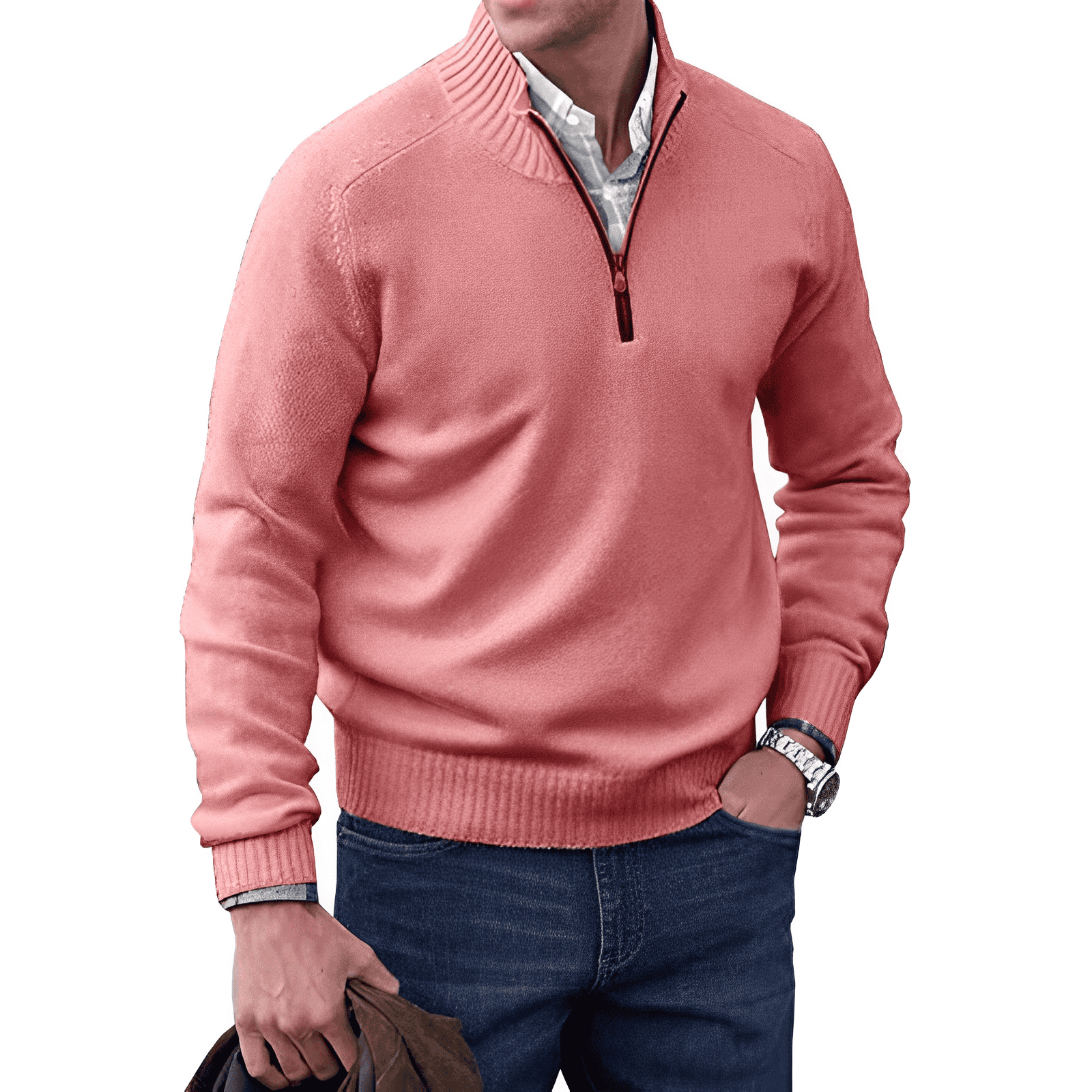 Evan | Men’s Knitted Half-Zip Pullover Jumper