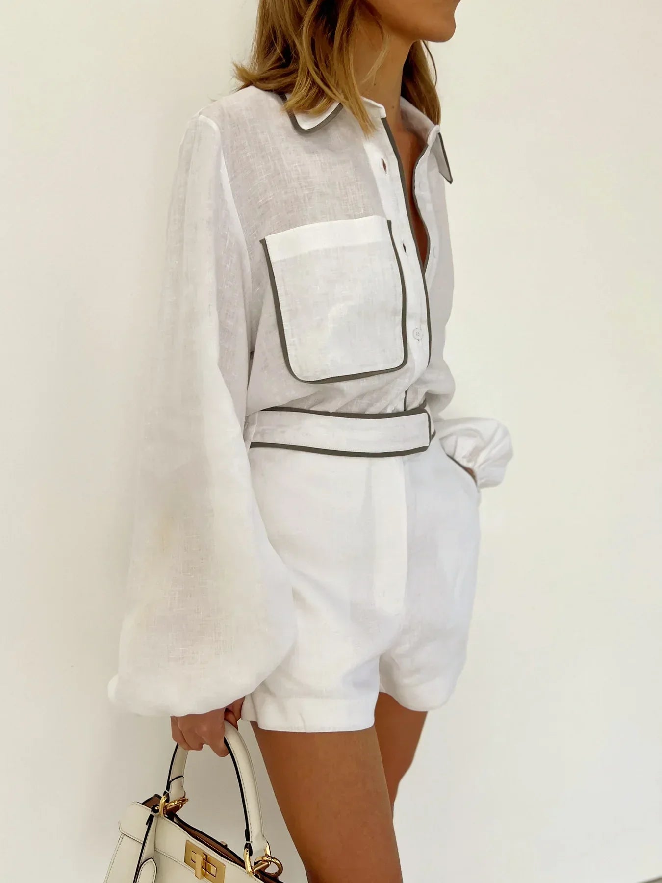 Natalie | Women’s Two Piece Romper Short Set