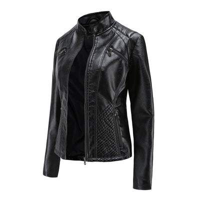Heather | Women’s Classic Zip-up Biker Jacket