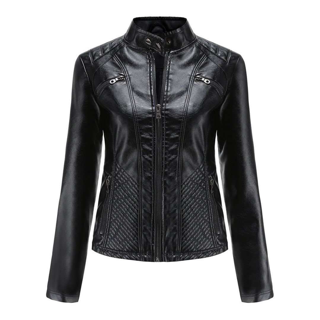 Heather | Women’s Classic Zip-up Biker Jacket