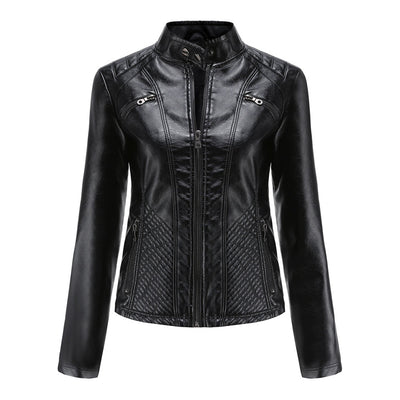 Heather | Women’s Classic Zip-up Biker Jacket