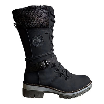 Brooklyn | Women’s Lace-Up Winter Boots with Knit Cuff