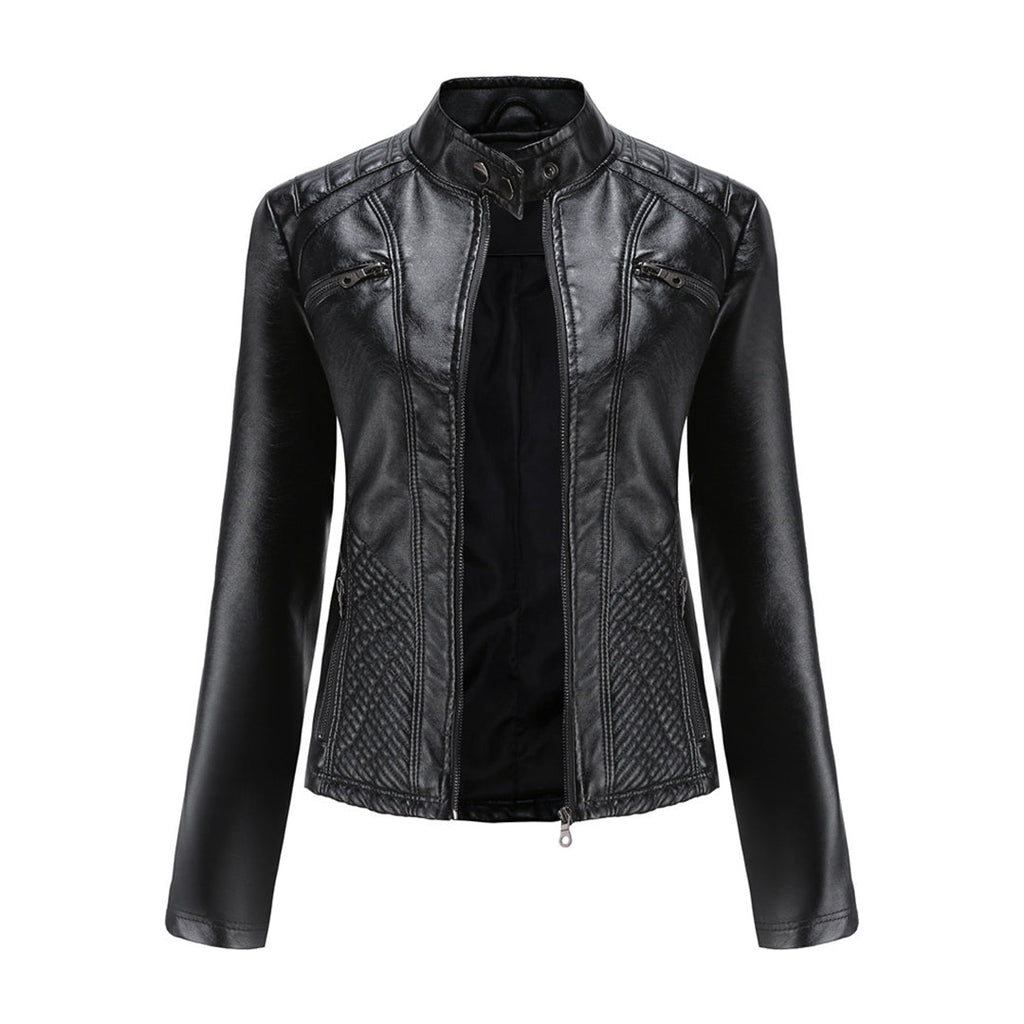 Heather | Women’s Classic Zip-up Biker Jacket