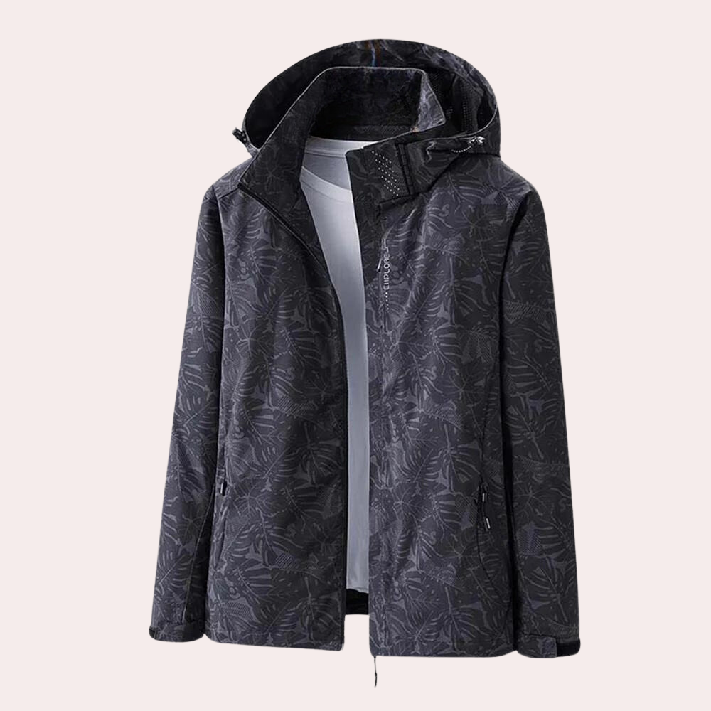 Natalie | Women’s Patterned Zip-Up Hooded Rain Jacket