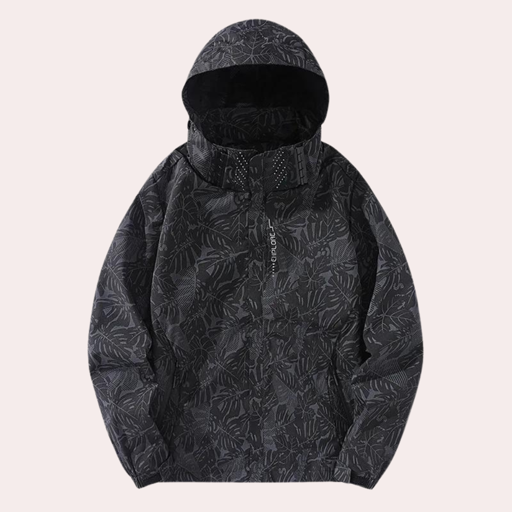 Natalie | Women’s Patterned Zip-Up Hooded Rain Jacket