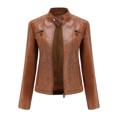 Heather | Women’s Classic Zip-up Biker Jacket