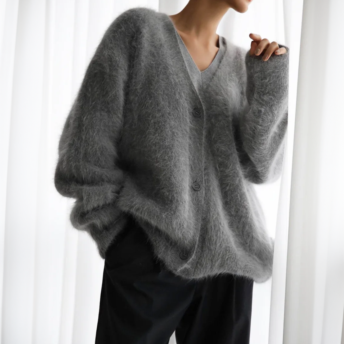 Hailey | Women’s Relaxed Fit Fluffy Knit Cardigan