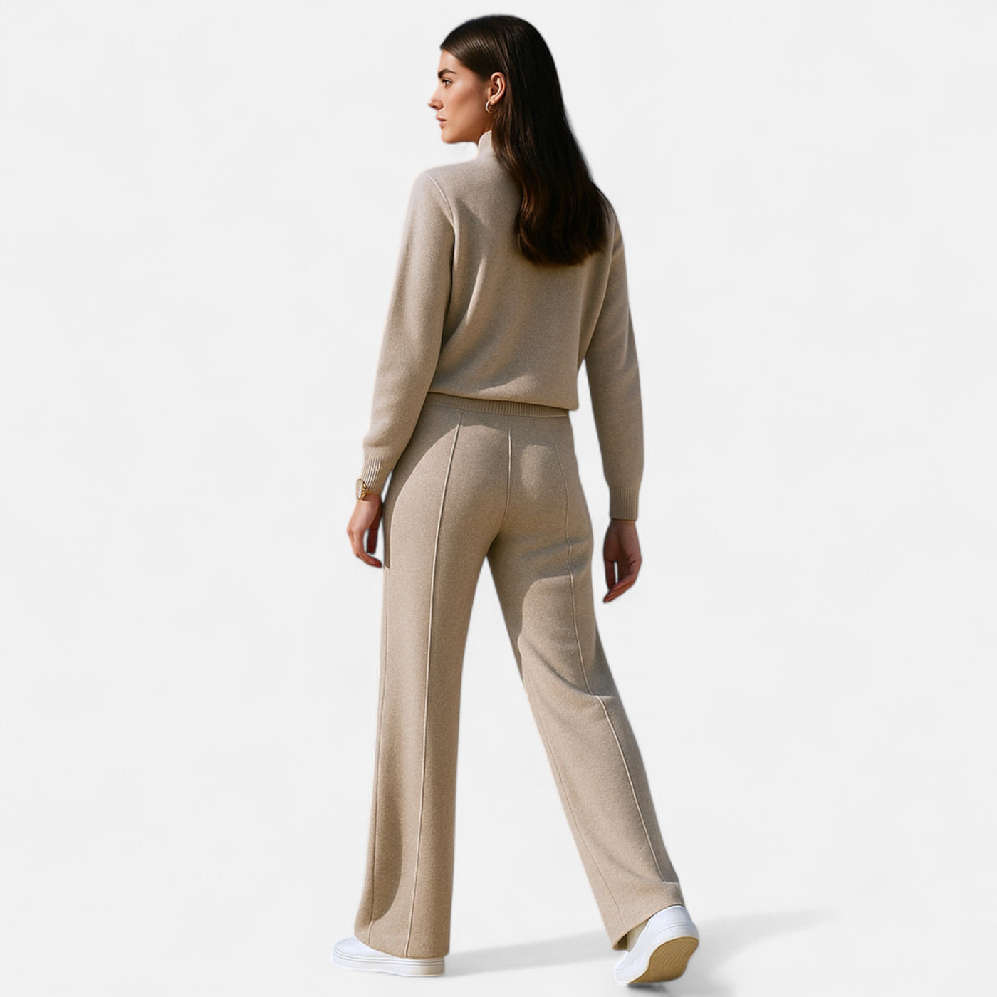 Isabel | Women’s Wide Leg Comfy Fit Classic Wool Trousers