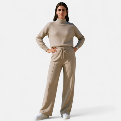 Isabel | Women’s Wide Leg Comfy Fit Classic Wool Trousers
