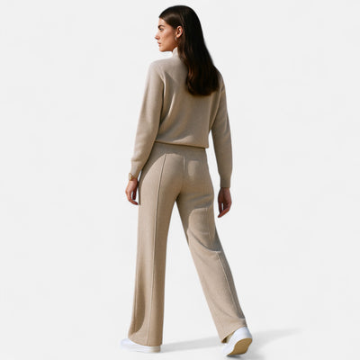 Isabel | Women’s Wide Leg Comfy Fit Classic Wool Trousers
